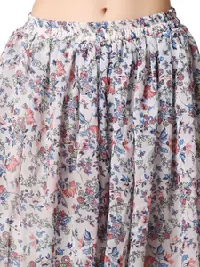 Moda Rapido Floral Printed Midi Flared Skirt