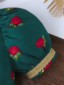 INCLUD Girl Floral Print Puff Sleeve Fit & Flare Dress