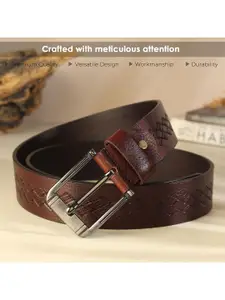 The Roadster Lifestyle Co. Men Textured Leather Formal Belt