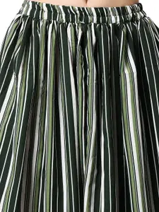 Moda Rapido Women Striped Flared Skirt