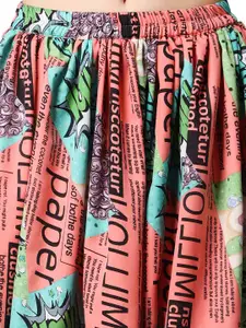 Moda Rapido Women Printed Midi Flared Skirt