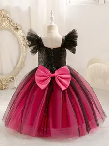 INCLUD Girls Embellished Flutter Sleeve Gown Maxi Dress