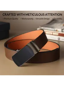 The Roadster Lifestyle Co. Men Textured Formal Leather Belt