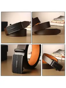 The Roadster Lifestyle Co Men Textured Genuine Leather Formal Belt