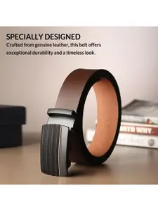 The Roadster Lifestyle Co Men Leather Textured Formal Belts