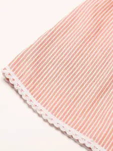 pspeaches Girls Striped Halter Neck Pure Cotton Top With Trouser