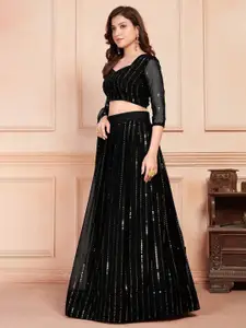 Fashion Basket Sequinned Unstitched Lehenga & Ready to Wear Blouse With Dupatta