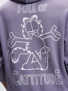 HIGHLANDER Viacom Garfield Men Oversized Drop Shoulder Hoody Sweatshirt