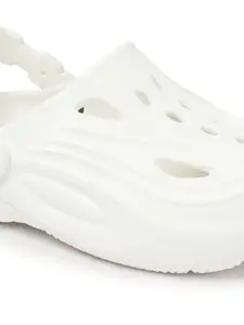 The Roadster Lifestyle Co. Men White Self Design Clogs