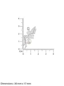 GIVA 925 Silver Rhodium-Plated Love Angel Pearl Pendant with Chain