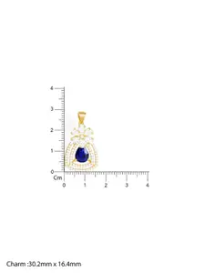 GIVA 925 Silver Gold-Plated Artificial Stones Studded Pendant with Chain