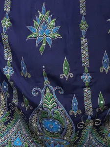 Exotic India Women Long Skirt With Printed Flowers & Embroidered Sequins