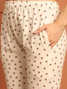 ETC Women Pack Of 2 Cotton Mid-Rise Lounge Pants