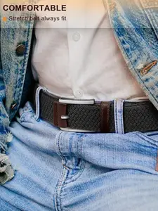 The Roadster Lifestyle Co. Men Pack Of 2 Men Black Textured Formal Belts