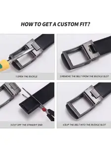 The Roadster Lifestyle Co. Men Black Leather Reversible Formal Belt