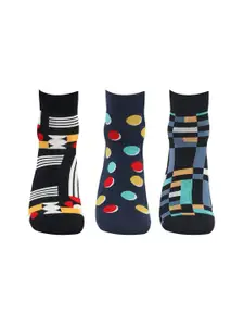 Bonjour Men Pack Of 3 Patterned Ankle Length Socks