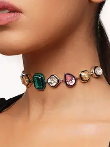 Isharya 18K Gold-Plated Crystal Studded Choker Necklace