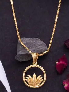 Ramdev Art Fashion Jwellery 22k Gold-Plated Pendant With Chain