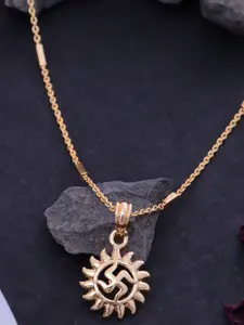 Ramdev Art Fashion Jwellery 22k Gold-Plated Pendants With Chains