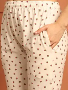 ETC Pack Of 2Printed Cotton Mid-Rise Lounge Pants
