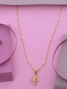 Ramdev Art Fashion Jwellery 22K Micro Gold-Plated Fish Pendant With Chain