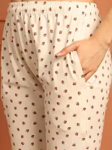 ETC Women Pack Of 2 Cotton Mid-Rise Lounge Pants