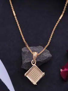 Ramdev Art Fashion Jwellery 22K Micro Gold-Plated Geometric Pendants With Chains