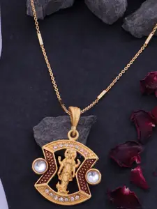 Ramdev Art Fashion Jwellery 22K Micro Gold-Plated Pendants With Chains