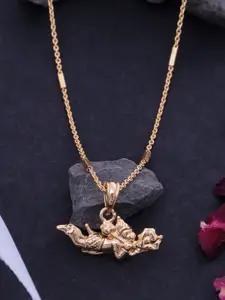 Ramdev Art Fashion Jwellery 22K Micro Gold-Plated Pendant With Chain