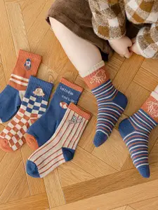 KIDOfash Boys Pack Of 5 Cotton Above Ankle-Length Socks