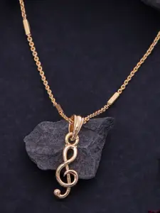 Ramdev Art Fashion Jwellery 22K Gold-Plated Pendant With Chain