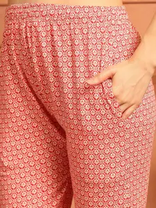 ETC Women Pack Of 2 Printed Mid-Rise Straight Lounge Pants