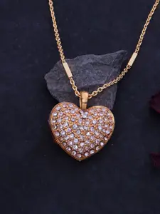 Ramdev Art Fashion Jwellery 22k Gold-Plated Artificial Stones Studded Pendants With Chains