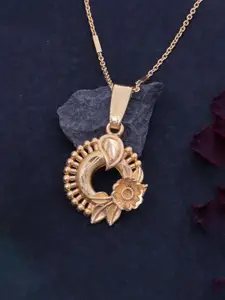 Ramdev Art Fashion Jwellery 22k Beautifull Flowers Gold-Plated Pendants With Chains