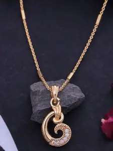Ramdev Art Fashion Jwellery 22k Gold-Plated Artificial Stones Studded Pendants With Chains