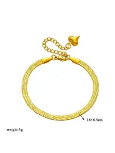 DressBerry Stainless Steel Gold-Plated Adjustable Anti Tarnish Link Bracelet