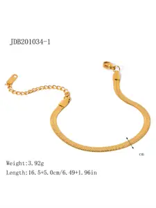 DressBerry Stainless Steel Gold-Plated Adjustable Link Bracelet