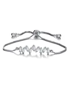 DressBerry Stainless Steel Gold-Plated American Diamond Wraparound Bracelet