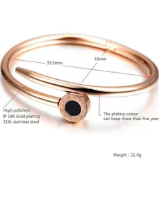 DressBerry Stainless Steel Rose Gold-Plated Anti Tarnish Cuff Bracelet