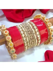 leshya Stone-Studded & Beaded Bridal Chura Bangles