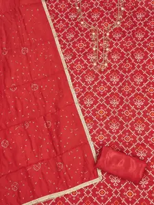 KALINI Bandhani Printed Unstitched Dress Material