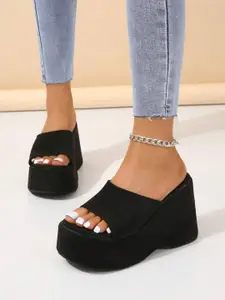 GLO GLAMP Women's Suede Wedge Sandals