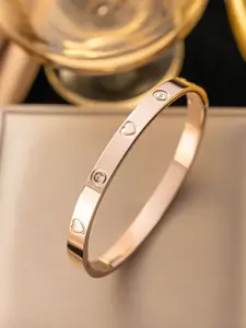 DressBerry Gold-Plated American Diamond Studded Kada Bracelet