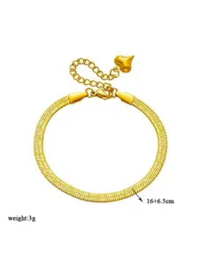 DressBerry Stainless Steel Gold-Plated Link Anti Tarnish Bracelet