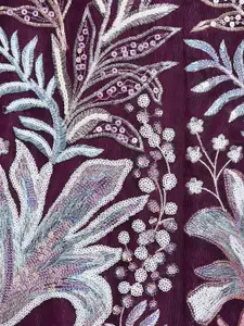 FABPIXEL Embroidered Sequinned Semi-Stitched Lehenga & Unstitched Blouse With Dupatta