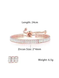 DressBerry Gold-Plated American Diamond & Cubic Zirconia Studded Wraparound Bracelet