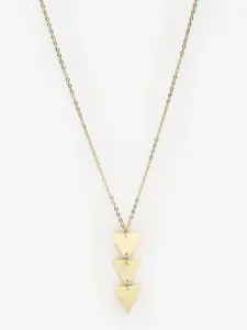 YouBella Gold-Plated Triangular Shaped Pendant With Chain