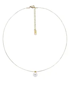 MYKI Stainless Steel Gold-Plated Circular Pendant With Chain