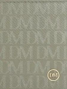 Da Milano Men Typography Textured Zip Detail Leather Money Clip