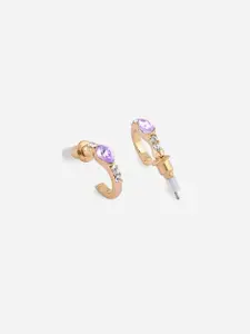 ToniQ Set of 6 Gold-Toned Elegant Mixed Stud & Hoop Earrings with Pearls and Stones